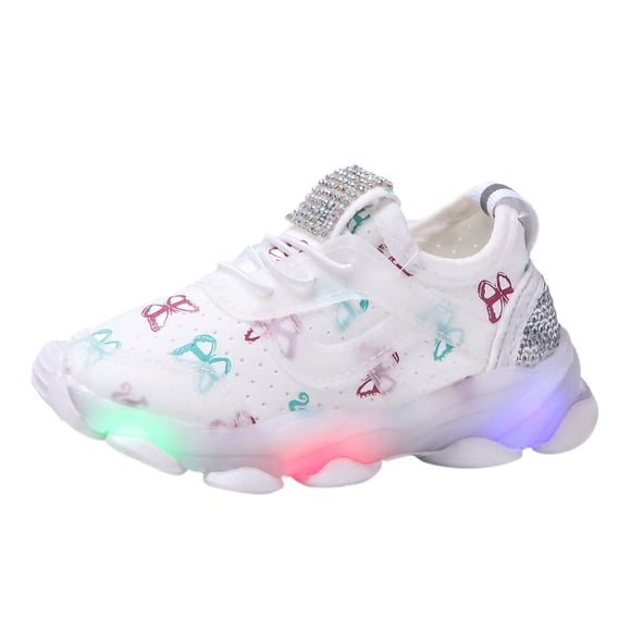 Kcodviy Girls Shoes Run Led Slip on Shoes Kids Children Kid Sport Baby Shoes Boys Sneakers Crystal Luminous Baby Kids Shoes Size 12 Shoes