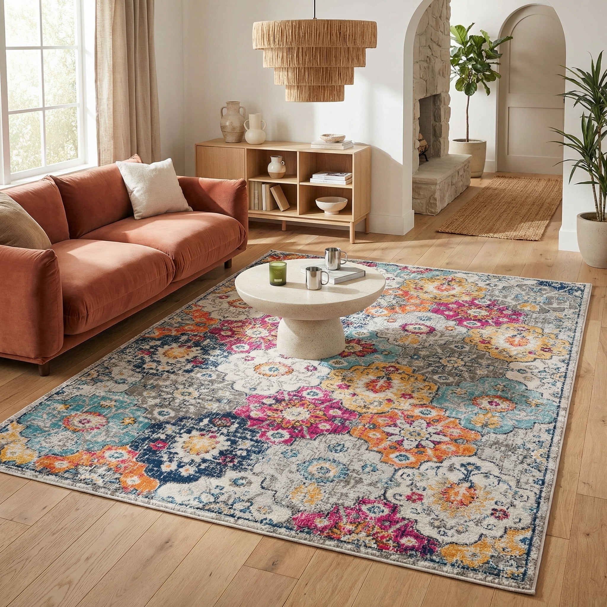Rug Branch Savannah Collection Modern Floral Area Rug