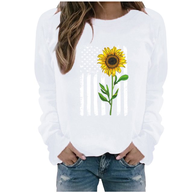 Blouse à Manches Longues pour Femmes Hiver Hauts Décontractés à Manches Longues pour Femmes Chandail en Molleton Imprimé Blouse Tee Chandail Long pour Femmes Hauts à Manches Longues Décontractés pour Femmes