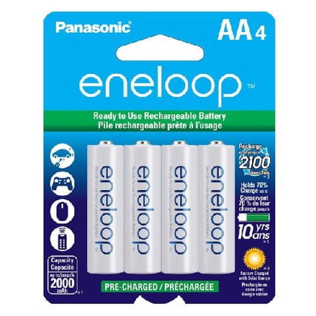 Panasonic eneloop AA Ni-MH Pre-Charged Rechargeable Batteries - 4 Pack