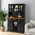 thumbnail image 4 of Gymax Buffet And Hutch Kitchen Storage Cabinet Cupboard w/ Wine Rack & Drawers Black, 4 of 10
