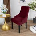 thumbnail image 2 of Amdohai Chair Cover Velvet Chair Slipcovers Removable Washable Soft Dining Chair Protector Cover Wine Red, 2 of 8