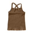 thumbnail image 4 of WEIYLL Pj Sets For Girls Childrens Ribbed Suspender Baby Home Female Baby Brown Outfit Suit Size 90, 4 of 6