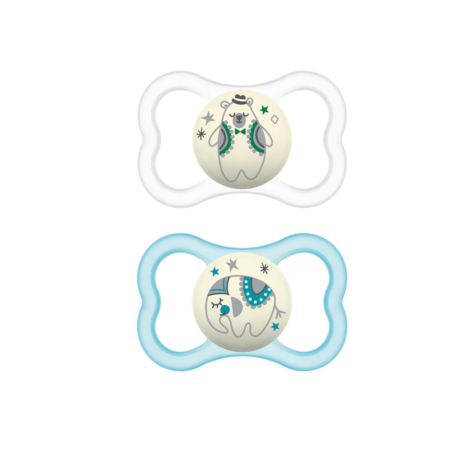 MAM Air Night Pacifiers (2 pack), MAM Sensitive Skin Pacifier 16+ Months, Glow in the Dark Pacifier, Best Pacifier for Breastfed Babies, Assorted, Baby Pacifiers