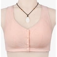 thumbnail image 2 of WZXFASHION Women Sexy Lace Front Button Shaping Cup Adjustable Shoulder Strap Large Size Underwire Bra Bra Pink 40, 2 of 8