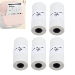 Thermal Printing Paper, Transparent 5 Roll Strong Adhesive Thermal Paper Multifunctional  for Diary Make Lists Take Notes