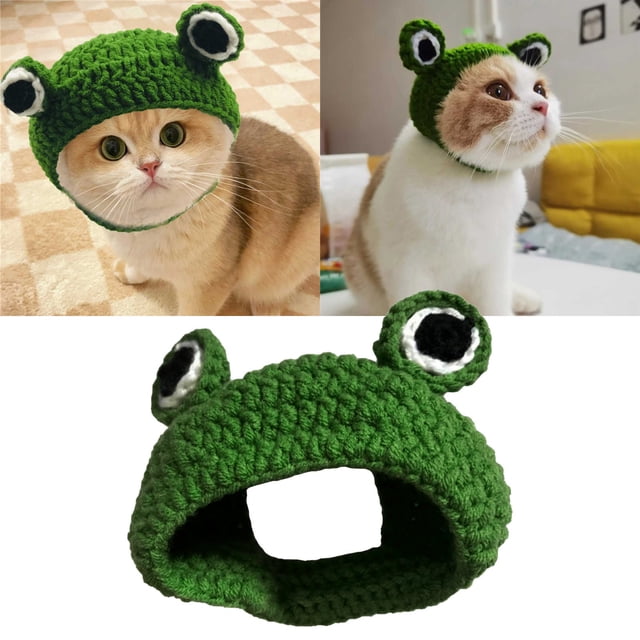 Handmade Knitted Woolen Yarn Pet Hat Cute Cartoon Cap For Your Cat And Dog
