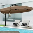 thumbnail image 4 of Costway Parasol Suspendu Déporté de 10 Pi pour Patio avec Housse Brun, 4 of 10