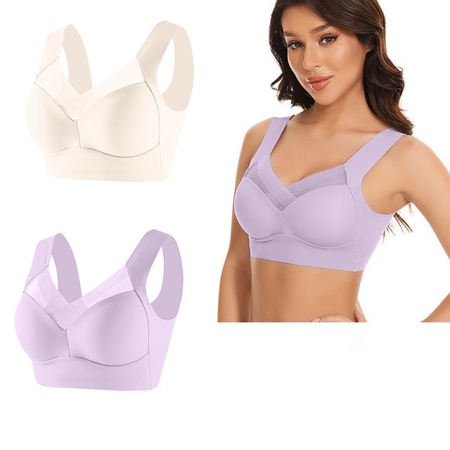 Timegard Wireless Bras for Women 2pc Plus Size Mesh Full Coverage Support Thin Comfy Everyday Bralette