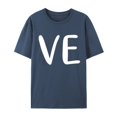 thumbnail image 3 of Hot Sale!! T-Shirts de la Saint-Valentin pour Femmes Imprimés Graphiques Mignons Léopard Cœur Amour T-Shirts Décontractés Manches Courtes Col Rond Marine + TP, 3 of 7