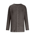 thumbnail image 4 of Timegard Plus Size Knit Tops for Women Crewneck Long Sleeve Sweaters Pullover Fall Winter Solid Color, 4 of 6