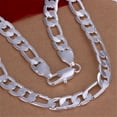 thumbnail image 2 of LOVEVER GQ Solid 925 Sterling Silver Necklace For Men Classic 12mm Cuban Chain 18/20/22/24/26/28/30 Inch Charm Fashion Jewelry Gift, 2 of 3