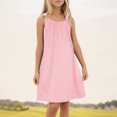 thumbnail image 2 of WEIYLL Robes pour Filles Sortie de Plage Sans Manches Débardeur Fin Couleur Unie Volants Robe Rose 7-8 Ans, 2 of 4