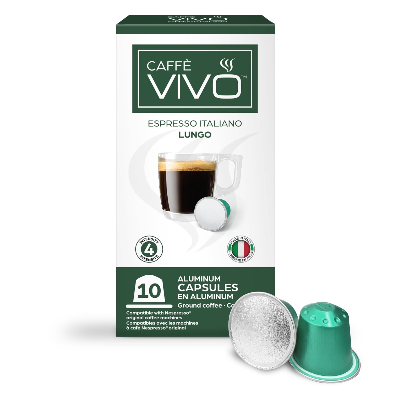 Caffè VIVO Espresso Italiano Lungo (10 Nepresso Compatible Capsules)