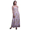 thumbnail image 1 of Bimba Robe à Bretelles Smockée en Georgette Imprimée de Baies Noires et de Moineau Jaune pour Femmes - Moyen, 1 of 1