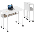 thumbnail image 1 of BeesClover Folding Desk Mobile Small Rolling Computer Desk,24.8 Inch Foldable Laptop Cart Table with Wheels,Portable Office Desk for Small Space Couch Bed,Easy Assembly, 1 of 8