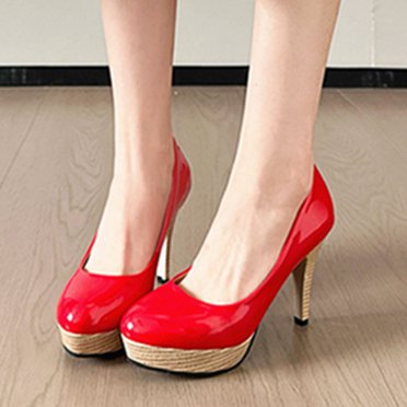 Gspmoly Women Slides Sandals, Women'S Casual Slip-On High Heel Sandals Round Toe Shallow Mouth Spring Summer Fashion Shoes Comfortable Non-Slip Breathable Size 35-42 Women'S Slippers