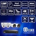 thumbnail image 2 of Elder AI Security Camera System 12MP NVR 8Ch PoE, 4-Camera 30FPS 4K Dual-Light Outdoor 3TB, Sony Sensor & NDAA, Smart Face & License Plate, Full Color Surveillance NocVU Series, 2 of 10