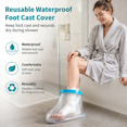 thumbnail image 3 of Housse Réutilisable Imperméable pour Plâtre de Pied, Protecteur de Plaie Post-Chirurgie pour Fracture Adulte, Manchon de Protection de Bain pour Garder le Plâtre de Pied Sec pour la Douche, 3 of 5