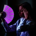 thumbnail image 5 of Dvruxg LED Glowing Hand Held Folding Fan Stage Performance Show Light Up Fan Birthday Party Dance Gift Wedding Night Bar Club Fluorescent Props, 5 of 5