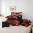 thumbnail image 4 of YST Red Watercolor Comforter Set 7-Piece, Aesthetic Marble Bedding, Full Size, 4 of 4