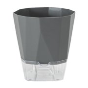 Flowerpots with Dish Ceramic, Self Watering Planter African Violet Pots Clear Plastic Automatic Watering Planter Flower Pot Square Plant Pot for All House Plants Succulents Herb, Flower Pots