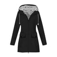 thumbnail image 2 of EGNMCR Womens Plaid Shacket Jacket, Long Sleeve Button Down Fleece Hooded Jackets, Warm Coat Women Solid Color Rain Jacket Outdoor Hooded Windproof Loose With Pocket Coat Womens jacket, 2 of 5