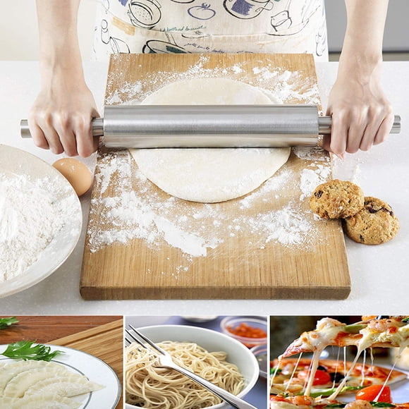 Dvkptbk Rolling Pin Home Metal Stainless Steel Rolling Pin for Baking Fondant Pie Home & Garden