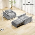 thumbnail image 3 of HOMCOM Fauteuil-Lit, Petit Sofa Escamotable avec USB, Gris, 3 of 10
