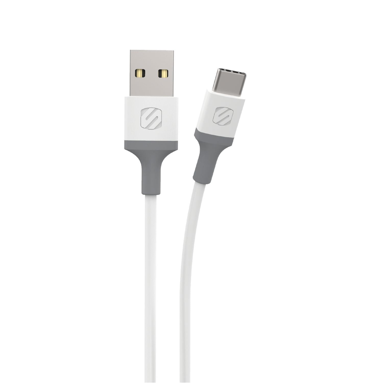 Câble de recharge et synchronisation Scosche CA4WG-SP Strikeline USB-A à USB-C 1,3 m (4 pi) blanc/gris