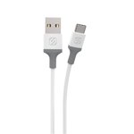Scosche CA4WG-SP Ligne de frappe USB-A à USB-C Frais & Synchronisation du câble 4-ft. Blanc/gris
