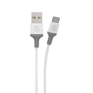 Scosche CA4WG-SP Ligne de frappe USB-A à USB-C Frais & Synchronisation du câble 4-ft. Blanc/gris