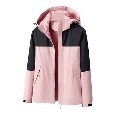 Pisexur Women's Waterproof Rain Jacket Lightweight Spring Fall Hooded Raincoat Plus Size Winter Coats for Hiking Travel Outdoor