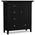 thumbnail image 1 of Simpli Home Redmond Solid Wood 39 " Transitional Medium Storage Cabinet in Black, 1 of 8