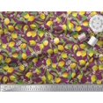 thumbnail image 3 of Soimoi Silk Fabric Leaves,Floral & Lemon Vegetable Print Sewing Fabric Yard 42 Inch Wide, 3 of 3
