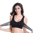 thumbnail image 2 of CNKOO Comfortable Solid Color New Cross Side Buckle Without Rims Gathered Sports Underwear Sleep Bra Black 2XL, 2 of 6