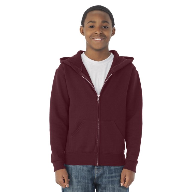 Jerzees Sweat à Capuche Zippé Complet pour Jeunes, L, Marron