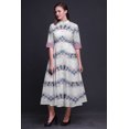 thumbnail image 4 of Bimba Robe pour Femmes à Manches Retroussables Imprimée Teinture sur Nœuds, Col Mandarin, Chemise Boutonnée - X-Grand, 4 of 5