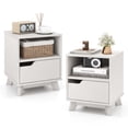 thumbnail image 1 of Costway Ensemble de 2 Tables de Nuit 2 Pcs Table d'Appoint de Canapé Bout de Canapé avec Tablette de Rangement et Tiroir Gain de Place, 1 of 8
