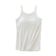 thumbnail image 1 of LSLJS Women's Solid Color Chest Cushion Exposed Navel Camisole with Blouse, Womens Camisole Tank Tops, 1 of 6