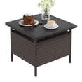thumbnail image 1 of Gymax 22'' Patio Rattan Square Side End Table Garden Bistro Umbrella Stand Table W/Hole, 1 of 10