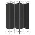 thumbnail image 2 of vidaXL 5-Panel Room Divider Black 200x200 cm Fabric, 2 of 5