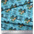 thumbnail image 2 of Soimoi Poly Georgette Fabric Swimming Pool,Cartoon & Buildings Architectural Print Fabric by Yard 42 Inch Wide, 2 of 3