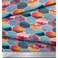 thumbnail image 3 of Soimoi Rayon Crepe Fabric Floral & Geometric Patchwork Printed Craft Fabric by the Yard 46 Inch Wide, 3 of 3