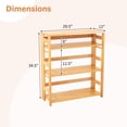 thumbnail image 3 of Gymax 4-Tier Bookshelf Floor Storage Shelf w/ Rubber Wood Frame Anti-Toppling Kits, 3 of 10