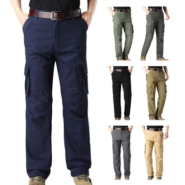 Styesk Men's Pants Men's Outdoors Thick Straight-leg Pants Mountain Climbing Multi-pocket Overalls Trousers