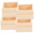 thumbnail image 4 of 4Pcs Wooden Boxes Lidless Wooden Boxes Tabletop Wood Boxes Small Square Wooden Boxes, 4 of 9