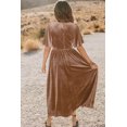 thumbnail image 3 of FOLUNSI Robe Maxi Élégante en Velours et Dentelle à Col en V / Parfaite pour les Événements, 3 of 8