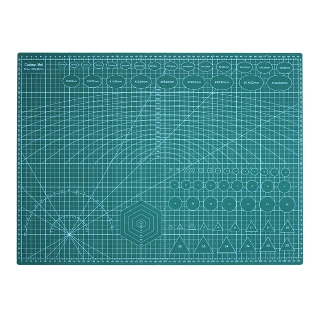 KLKCMS 60x45CM Art Self PVC Cutting Mat, Double Sided, Gridded Rotary Cutting Board for green