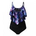thumbnail image 2 of Pisexur Swimsuits for Women Two Piece Bathing Suits Ruffled Flounce Top with High Waisted Bottom Bikini Set, 2 of 3